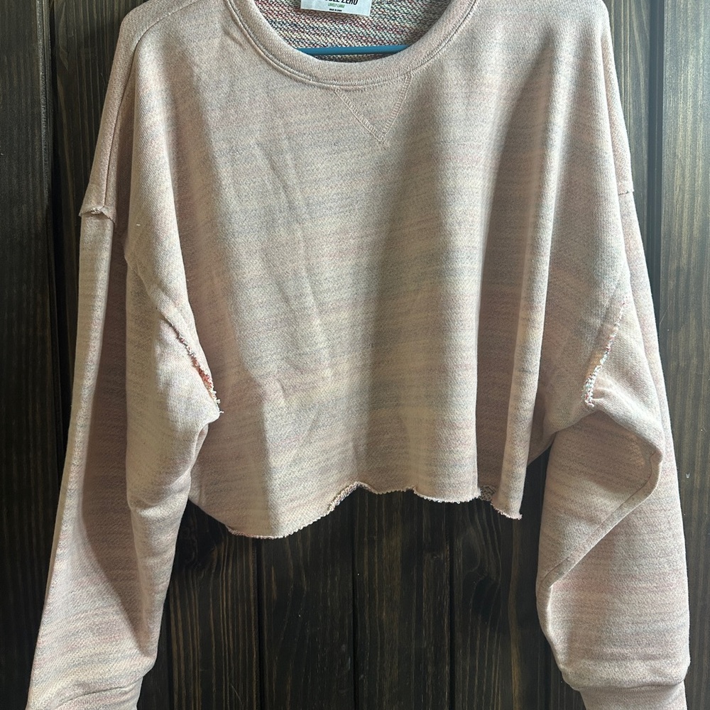 Double Zero Blush Cropped Crewneck Sweatshirt